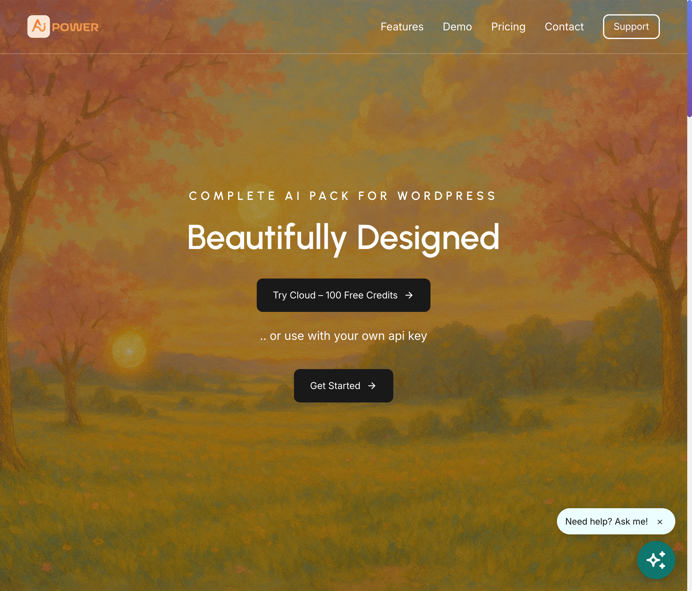 AI Power landing page