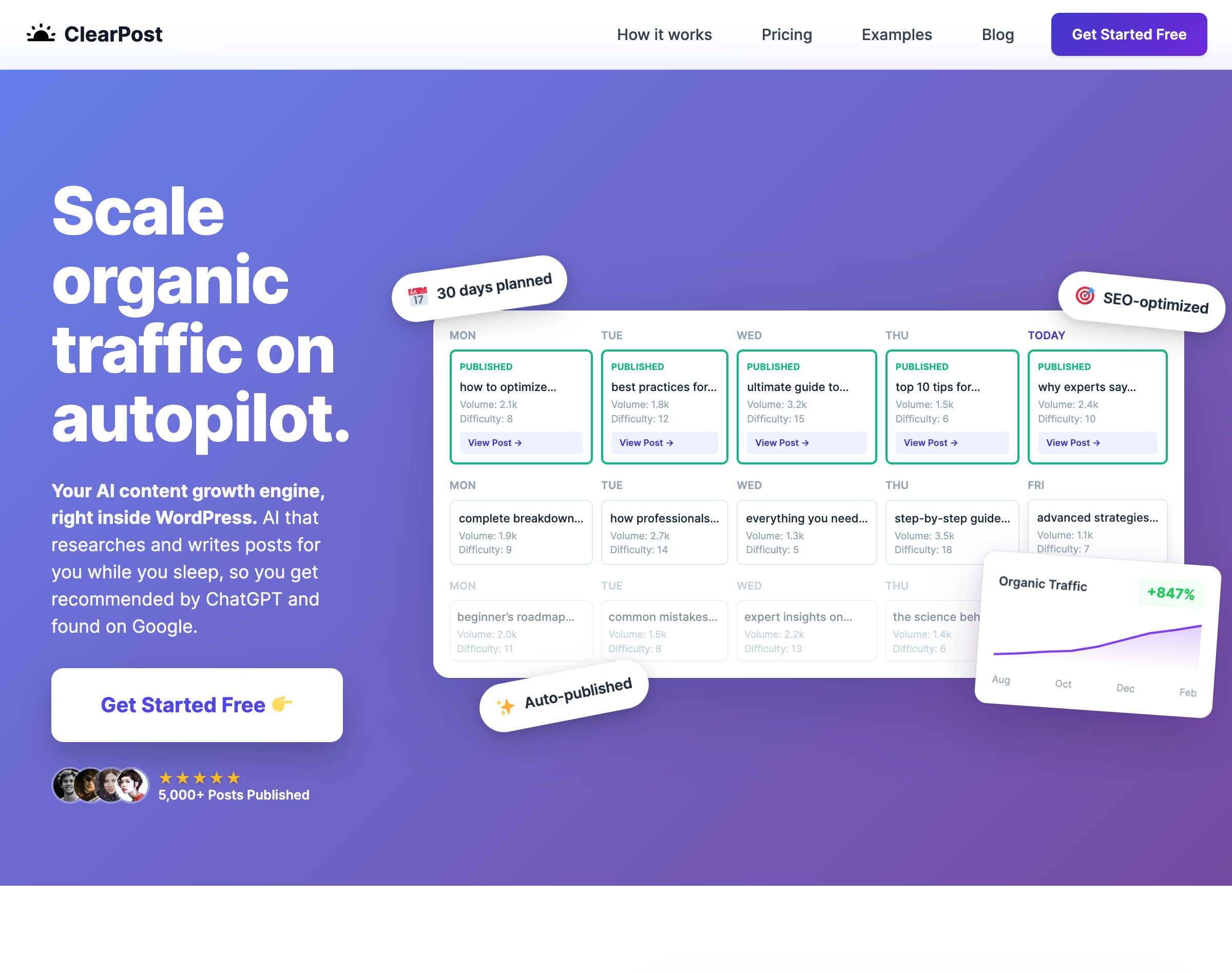 ClearPost landing page